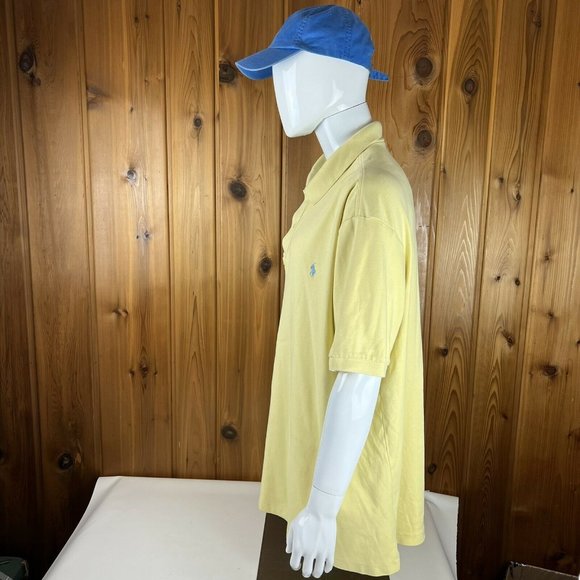 Polo Ralph Lauren Men's 3XB Big Short Sleeve Polo Style Shirt Yellow Pony Cotton - Picture 6 of 9